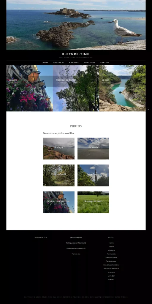 Vue global du site Internet K-pture-time