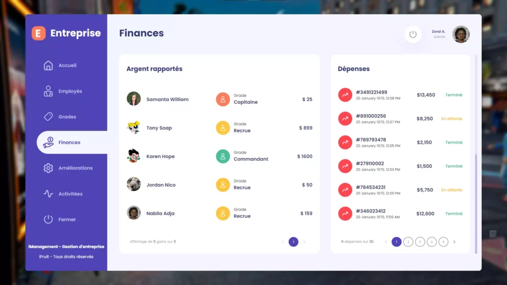 Boss Dashboard finance page two